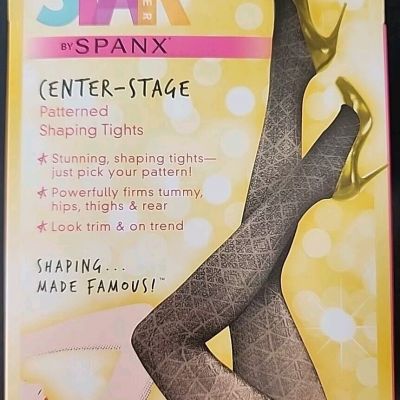 Spanx Star Power Center Stage Patterned Shaping Tights Size B New in Box Black
